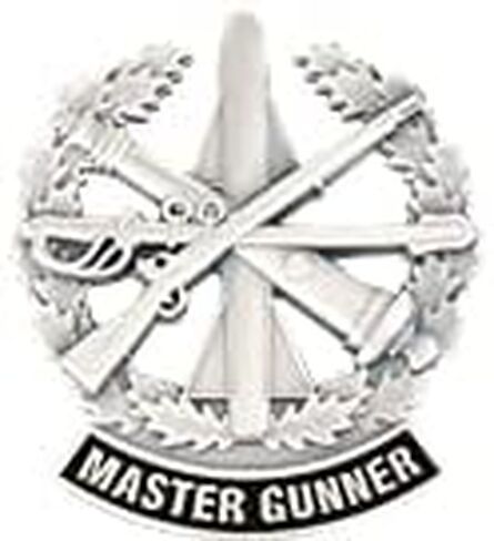 U.S. Army Master Gunner Identification Badge Silver Oxide Finish in Saudi Arabia