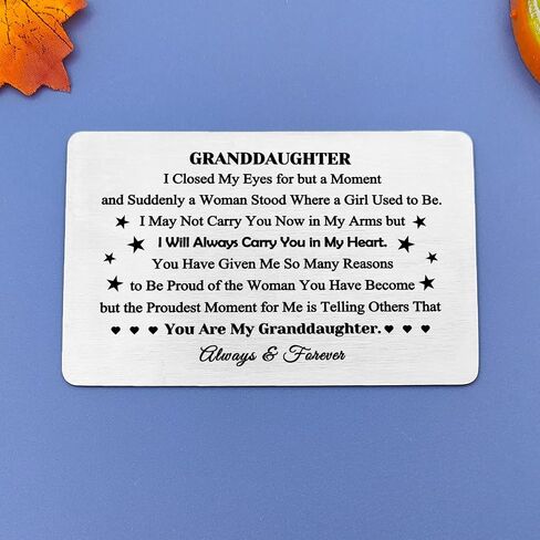 Engraved Wallet Card for Daughter's Graduation, Birthday, Christmas - Gift from Mom, Dad, Proud of Daughter in Saudi Arabia