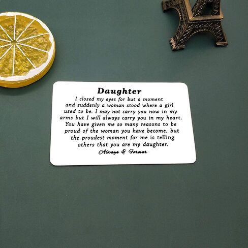 Engraved Wallet Card for Daughter's Graduation, Birthday, Christmas - Gift from Mom, Dad, Proud of Daughter in Saudi Arabia