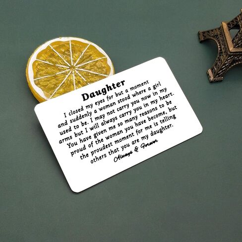 Engraved Wallet Card for Daughter's Graduation, Birthday, Christmas - Gift from Mom, Dad, Proud of Daughter in Saudi Arabia
