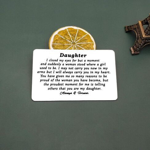 Engraved Wallet Card for Daughter's Graduation, Birthday, Christmas - Gift from Mom, Dad, Proud of Daughter in Saudi Arabia