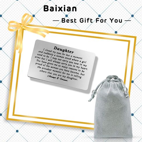 Engraved Wallet Card for Daughter's Graduation, Birthday, Christmas - Gift from Mom, Dad, Proud of Daughter in Saudi Arabia