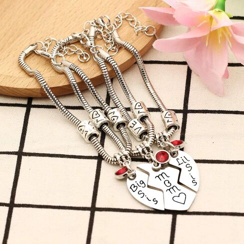 KENYG Mothers Day Christmas 3PCS Set Big Sis Mom Lil Sis Silver Bracelets Bangles For Mother Daughter in Saudi Arabia