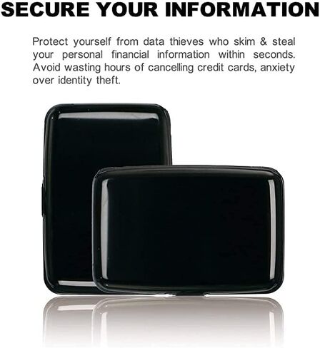 RFID Blocking Credit Card Protector,RFID Blocking Aluminum Wallets for Women & Men Card Holder for Metal ID Credit Cards Case (New Upgraded) (silver) in Kuwait