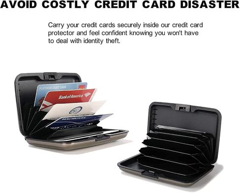RFID Blocking Credit Card Protector,RFID Blocking Aluminum Wallets for Women & Men Card Holder for Metal ID Credit Cards Case (New Upgraded) (silver) in Kuwait