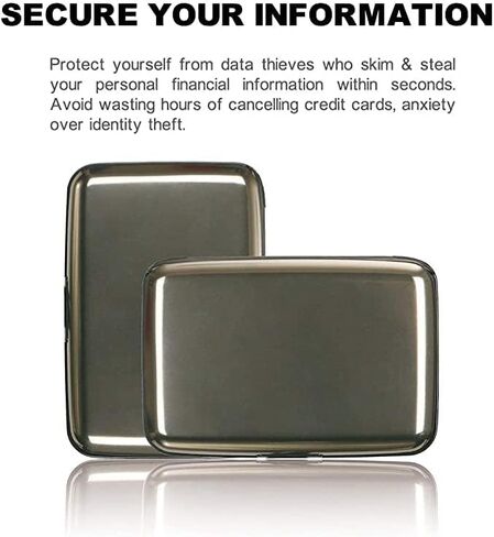 RFID Blocking Credit Card Protector,RFID Blocking Aluminum Wallets for Women & Men Card Holder for Metal ID Credit Cards Case (New Upgraded) (silver) in Kuwait