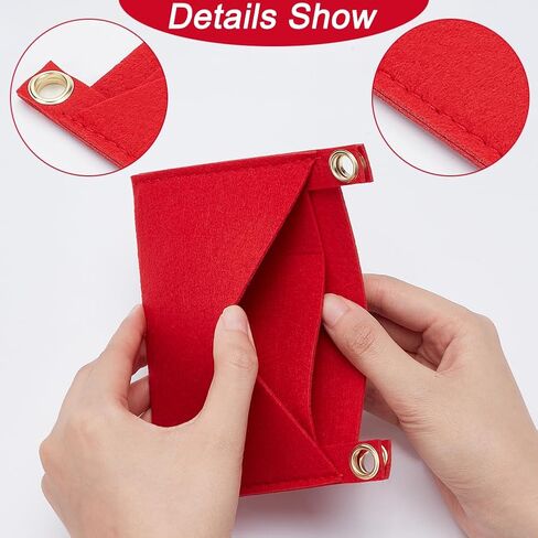 WADORN 5 Colors Felt Purse Insert Organizer, Envelope Bag Organizer Insert Rectangle Pocket Insert Liner with Grommets Bag in Bag for Women Clutch Pochette Purse, 5.9x0.22x4.85 Inch in Saudi Arabia