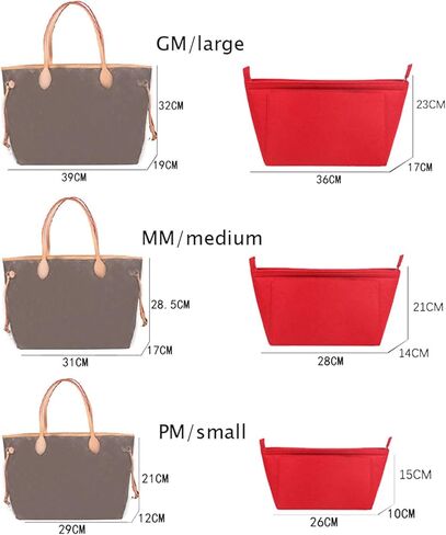 Lckaey Purse Insert Organizer for Neverfull pm Shaper purse Organizer kit insert 1070Claret-S in Saudi Arabia