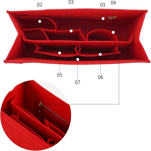 Felt Handbag Insert fit ONTHEGO MM Premium Felt Organizer for Your Designer Bags (Large, Beige) in Saudi Arabia