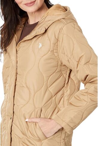 U.S. POLO ASSN. Long Hooded Quilted Duster Jacket in Saudi Arabia