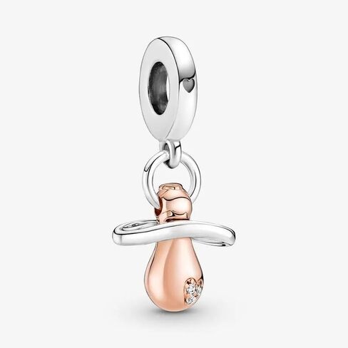 Pandora Baby Pacifier Dangle Charm Bracelet Charm Moments Bracelets - Stunning Women's Jewelry - Gift for Women - Made Rose, Sterling Silver & Cubic Zirconia, With Gift Box in Saudi Arabia