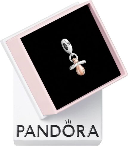 Pandora Baby Pacifier Dangle Charm Bracelet Charm Moments Bracelets - Stunning Women's Jewelry - Gift for Women - Made Rose, Sterling Silver & Cubic Zirconia, With Gift Box in Saudi Arabia