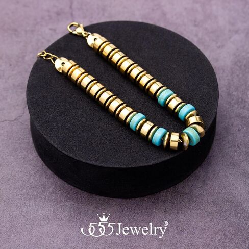 555Jewelry سوار أنيق من الخرز الفولاذ المقاوم للصدأ للنساء وقطرات خفيفة الوزن للفتيات والنساء in Saudi Arabia