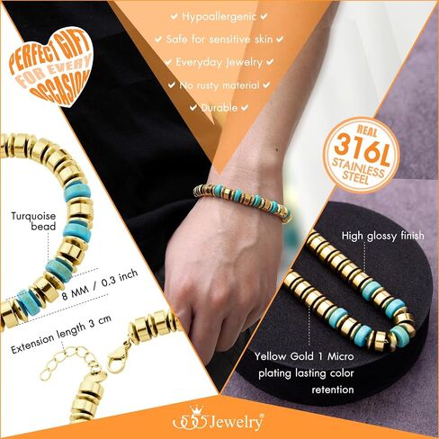 555Jewelry سوار أنيق من الخرز الفولاذ المقاوم للصدأ للنساء وقطرات خفيفة الوزن للفتيات والنساء in Saudi Arabia