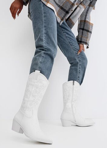 Vepose Women's 9803 Embroided Cowboy Boots Point Toe Cowgirl Boots for Women in Kuwait