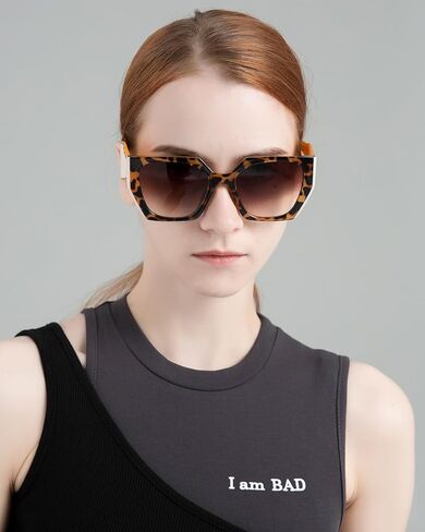 نظارات شمسية عصرية من HJSTES للنساء والرجال بإطار مربع سميك كبير الحجم مع حماية من الأشعة فوق البنفسجية in Kuwait