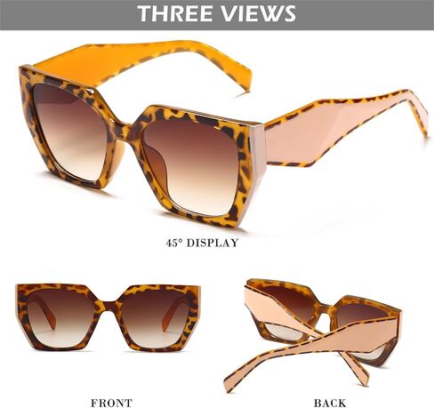 نظارات شمسية عصرية من HJSTES للنساء والرجال بإطار مربع سميك كبير الحجم مع حماية من الأشعة فوق البنفسجية in Kuwait