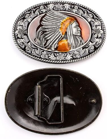 Native American Indian Chief Belt Buckle, Indian Warrior Chief Head Tribal Filigree Western Cowboy Oval Belt Buckle in Kuwait