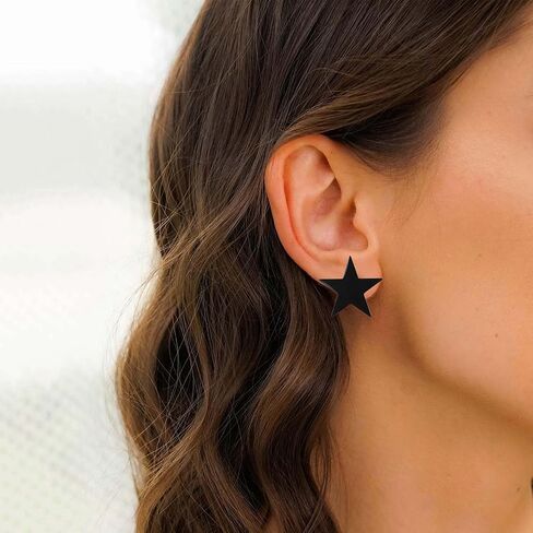 Clip-on Earrings For Women, Women's Non Pierced Earring, Star Earrings Ear Clips Hypoallergenic Lightweight Stainless Steel Geometric Earrings in Kuwait