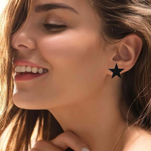Clip-on Earrings For Women, Women's Non Pierced Earring, Star Earrings Ear Clips Hypoallergenic Lightweight Stainless Steel Geometric Earrings in Kuwait