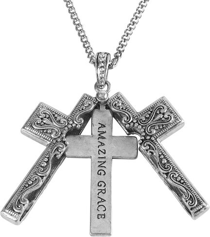 Dicksons Amazing Grace Cross Stainless Steel 24 Inch Women's Message Locket on Presentation Card in Saudi Arabia