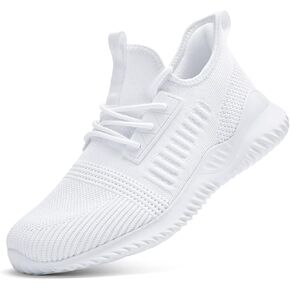 Akk Mens Running Shoes Light Comfort Walking Casual Sport Mesh Sneakers Work Gym Cross Trainer Zapatos de Hombre Size 12, New-white014