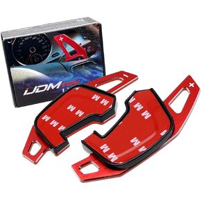 iJDMTOY Red Aluminum Large Paddle Extensions w/Plastic Base Compatible with Volkswagen: 2015-2020 MK7 GTI/Golf