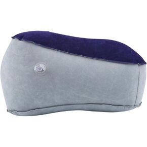 FILFEEL Inflatable Foot Rest Pillow Cushion for Travel Office & Home, Leg up Footrest Home Relax Reduce Deep Vein Thrombosis Risk on Flights, Suitable for for Long Flights(Gray + Blue)