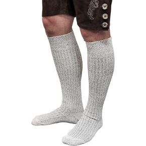 Knee High Over The Calf Traditional Beige Lederhosen Socks For German Oktoberfest
