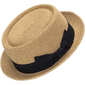 Women Classic Pork-Pie Straw-Fedora-Hat Men Roll-Up Trilby-Sun-Hat Derby Boater-Hat Summer Beach Travel===