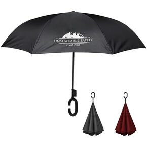Reversible Inverted Umbrella | Windproof Material | Stainless Steel Center Pole | Automatic Close | Revolutionary Reverse Close Design | Comfortable C-Grip Handle