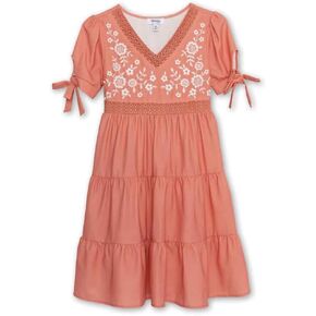 Speechless Girls' Short Sleeve Embroidered Dress