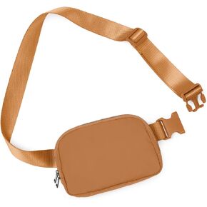 ODODOS Double Zip Mini Belt Bag with Adjustable Strap Unisex Crossbody Fanny Pack Small Waist Pouch for Outdoor Workout Running Hiking Traveling, Black