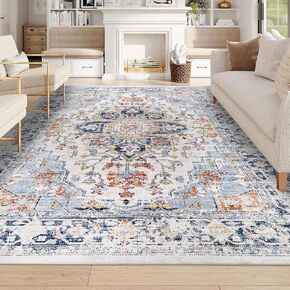 Homcomoda Vintage Area Rug 5x8 Washable Living Room Rug Indoor Non-Slip Print Accent Rugs for Bedroom Distressed Thin Throw Rugs Carpet for Living Room Dining Room Kitchen in Saudi Arabia