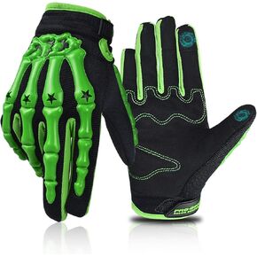 قفازات ركوب الدراجات النارية بهيكل عظمي بإصبع كامل للدراجات النارية (متوسط، أخضر) in Kuwait
