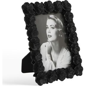 Resin Vintage White Picture Frames 4x6 for Wall or Tabletop Display Vertically or Horizontally; Glass Front; Floral Decor