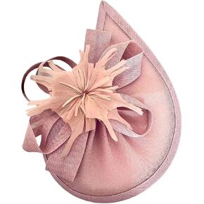 L'ouve Tea Party Fascinator Hat for Women Kentucky Headwear Feather Derby Pillbox Wide Church Hat for Cocktail Wedding