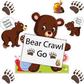 Bear Crawl School & Classroom Sensory Path Kit – with 16 Custom Vinyl Decals