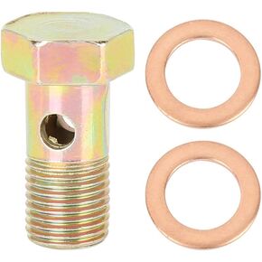 X AUTOHAUX M10x1.0mm Metric Thread Banjo Bolts Brake Fitting Adapter with 2pcs M10 Washers