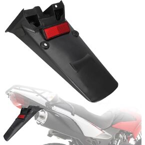 Motorcycle Rear Fender Plastic Covers Mudguard with Light for XR150L Dual Sport Dirt Bike Black