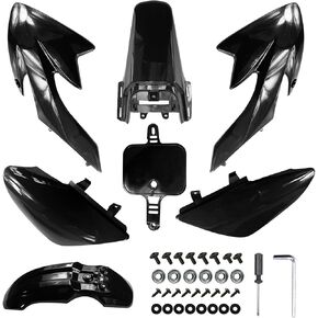 PRO BAT 7 PCs Plastics Fender Fairing Kit w/Bolts For CRF50 XR50 Pit Dirt Bike DB17, White&Red