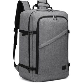 Kono Carry on Backpack, 16" Airplane Approved Under Seat Travel Backpack for Men and Women, Waterproof Lightweight Daypack for Flight 20L (Black, Small)