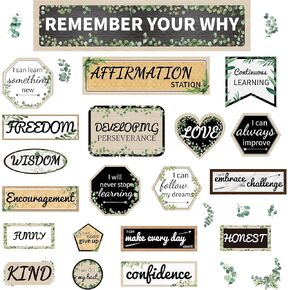 28 PCS Affirmation Station Bulletin Board Set, Growth Mindset Posters Classroom Bulletin Board Positive Decor, Inspirational Bulletin Board for School Classroom Decoration Supply