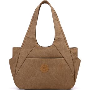 DOURR Lightweight Womens Hobo Purses and Handbags 3 Compartment Heavy Duty Canvas Shoulder Bag Everyday Tote Purse