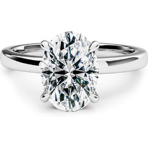 3CT Sterling Silver Engagement Rings AAAAA Cubic Zirconia CZ Wedding Promise Bands For Women Oval Solitaire Simulated Diamond Silver/Gold Size 5-10