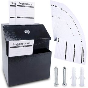 Suggestion Box with Slot and Lock, Reliable Material - Versatile Ballot Box for Ballots and Feedback - Easy Installation - 6.9" x 5.9" x 8.3" (FYC-2)
