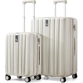 Hanke Expandable Hard Shell Luggage Sets 2 piece Carry on Luggage with Wheels Suitcases Lightweight Checked Tsa Luggage Rolling Large Suitcase Travel Luggage Bag Woman Men 20/29 Inch(Bamboo Green)