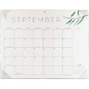 Cabbrix 2024-2025 Academic Desk Calendar with Clear Desktop Mat, 21 x 16.5 Inches Desk Pad Calendar Runs from Now to June 2025, Thick Paper Perfect for Organizing and Planning for Home School Plan, Study and Schedule