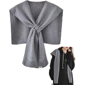 huablo]Women's Fashion Sweater Knitted Shawl Knitted Knotted Shawls Khaki Sweater Shawl Air-Conditioned Room Shawl