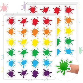 Whaline Paint Splat Stickers Colorful Splatter Label Stickers Multicolor Paint Splatter Decorations Self-Adhesive Envelope Seal Sticker Decals for Greeting Invitation Cards Gift Wrapping, 480Pcs